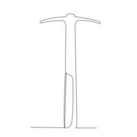 pick axe illustration for Industrial concept design. single line continuous drawing. vector