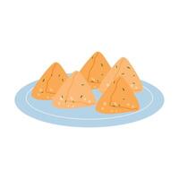 Homemade Fried Indian Samosas illustration vector