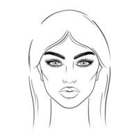 Sketch of young woman vector