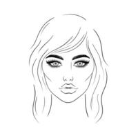 Young woman sketch vector