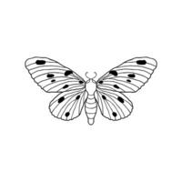 mariposa en estilo garabato vector