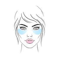 face with cosmetic patches vector