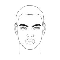 Sketch of young man vector