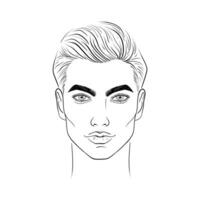 Young man sketch vector