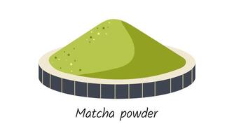 matcha té polvo. ilustración. vector