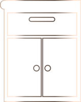 Cabinet for storing things and books design. png