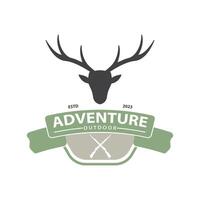 deer logo adventure vintage wild simple logo vektor design vector