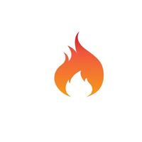 Fire flame. Red flame in abstract style on white background. Flat fire. Modern art isolated graphic. Fire sign. Illustration vector