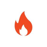 Fire flame. Red flame in abstract style on white background. Flat fire. Modern art isolated graphic. Fire sign. Illustration vector
