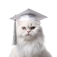 chat portant une l'obtention du diplôme casquette établi avec png