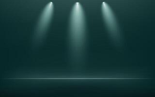 Empty Dark green studio room background. green blue studio table room background. Empty room with light effect. Space for selling products on the website. Business backdrop. illustration. vector