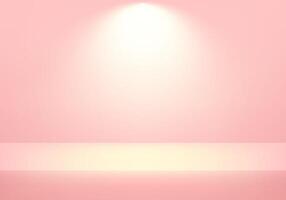 Empty soft pink studio room background. Empty room with light effects. Template mock up for display of product, Business backdrop. illustration. vector