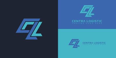 Abstract initial letter CL or LC logo in blue color isolated on multiple background colors. The logo is suitable for transportation and logistic company logo icons to design inspiration templates. vector