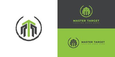 Abstract initial letter MT or TM logo in black and green color isolated on multiple background colors. The logo is suitable for fashion and clothing company logo icons to design inspiration templates. vector