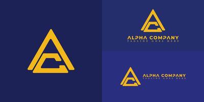 Abstract initial letter AC or CA logo in yellow color isolated on multiple background colors. The logo is suitable for business and consulting company logo icons to design inspiration templates. vector