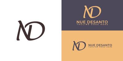 Abstract initial letter ND or DN logo in black and gold color isolated on multiple background colors. The logo is suitable for personal chef branding logo icons to design inspiration templates. vector