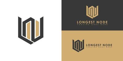 Abstract initial hexagon letter LN or NL logo in black and gold color isolated on multiple background colors. The logo is suitable for business and consulting company logo icons to design inspiration vector