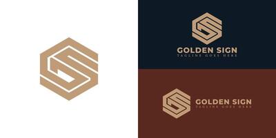 Abstract initial letter GS or SG logo in gold color isolated on multiple background colors. The logo is suitable for business management and consulting firm logo icons to design inspiration templates. vector