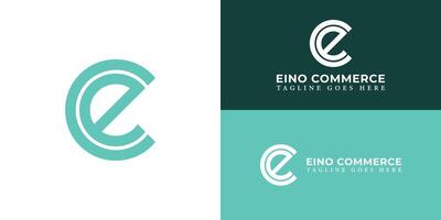 Abstract initial letter EC or CE logo in green color isolated on multiple background colors. The logo is suitable for online business and e-commerce company logo icons to design inspiration templates. vector