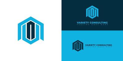 Abstract initial letter VC or CV logo in blue color isolated on multiple background colors. The logo is suitable for business consulting company logo icons to design inspiration templates. vector