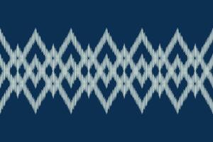 Traditional Ethnic ikat motif fabric pattern geometric style.African Ikat embroidery Ethnic oriental pattern blue background wallpaper. Abstract,,illustration.Texture,frame,decoration. vector