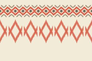 Traditional Ethnic ikat motif fabric pattern background geometric .African Ikat embroidery Ethnic pattern brown cream background wallpaper. Abstract,,illustration.Texture,frame,decoration. vector