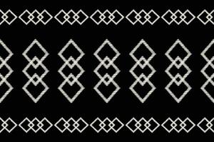 Traditional Ethnic ikat motif fabric background pattern geometric .African Ikat embroidery Ethnic oriental pattern black background wallpaper. Abstract,,illustration.Texture,frame,decoration. vector