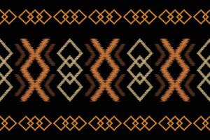 Traditional Ethnic ikat motif fabric background pattern geometric .African Ikat embroidery Ethnic oriental pattern black background wallpaper. Abstract,,illustration.Texture,frame,decoration. vector