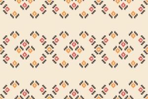 Traditional Ethnic ikat motif fabric pattern background geometric .African Ikat embroidery Ethnic pattern brown cream background wallpaper. Abstract,,illustration.Texture,frame,decoration. vector