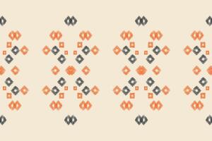 Traditional Ethnic ikat motif fabric pattern background geometric .African Ikat embroidery Ethnic pattern brown cream background wallpaper. Abstract,,illustration.Texture,frame,decoration. vector