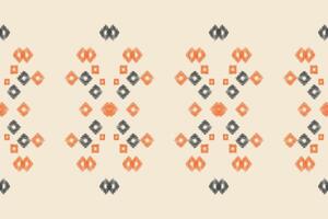 Traditional Ethnic ikat motif fabric pattern background geometric .African Ikat embroidery Ethnic pattern brown cream background wallpaper. Abstract,,illustration.Texture,frame,decoration. vector