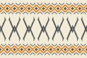 Traditional Ethnic ikat motif fabric pattern background geometric .African Ikat embroidery Ethnic pattern brown cream background wallpaper. Abstract,,illustration.Texture,frame,decoration. vector