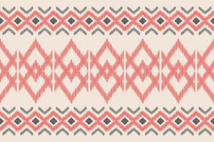 Traditional Ethnic ikat motif fabric pattern background geometric .African Ikat embroidery Ethnic pattern brown cream background wallpaper. Abstract,,illustration.Texture,frame,decoration. vector