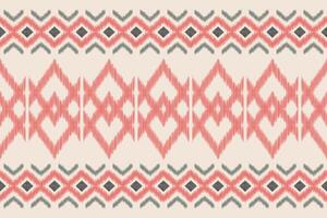 Traditional Ethnic ikat motif fabric pattern background geometric .African Ikat embroidery Ethnic pattern brown cream background wallpaper. Abstract,,illustration.Texture,frame,decoration. vector