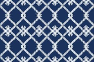 Traditional Ethnic ikat motif fabric pattern geometric style.African Ikat embroidery Ethnic oriental pattern blue background wallpaper. Abstract,,illustration.Texture,frame,decoration. vector