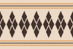 Traditional Ethnic ikat motif fabric pattern background geometric .African Ikat embroidery Ethnic oriental pattern brown background wallpaper. Abstract,,illustration.Texture,frame,decoration. vector