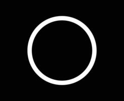 Circle Shape Outline White Stroke Circle Shape Symbol Illustration With Black Background vector