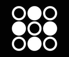 Circle Shape And Circle Outline Collection White Symbol Element Graphic Design Illustration With Black Background vector