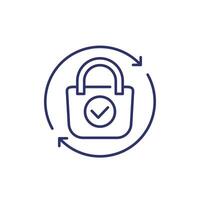 Return policy icon with a bag, return a purchase line vector