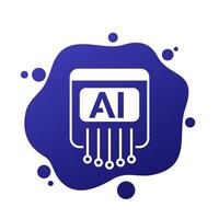 AI service icon, artificial intelligence technologies vector