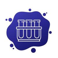 test tubes line icon, lab testing vector