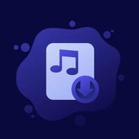 audio file download icon, design vector