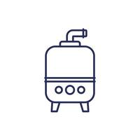 fermentación icono con un tanque, línea vector