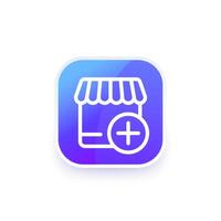 add new seller line icon vector