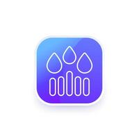 Rainfall graph icon, line design vector