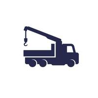 crane truck icon on white vector