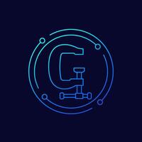 clamp or G-cramp icon, linear design vector