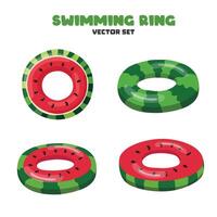 Swimming ring with fruit pattern. Inflatable float, inflatable pool float clipart. Water lifebuoy. Summer element. Hello summer concept. Cartoon flat isolated on white background. vector