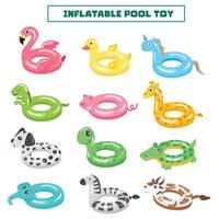 Swimming ring in cartoon style. Inflatable float, inflatable pool float clipart. Water lifebuoy or saver. Summer element. Hello summer concept. Flat isolated on white background. vector