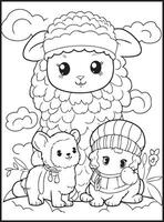 Cute Spring An Adult Coloring page vector